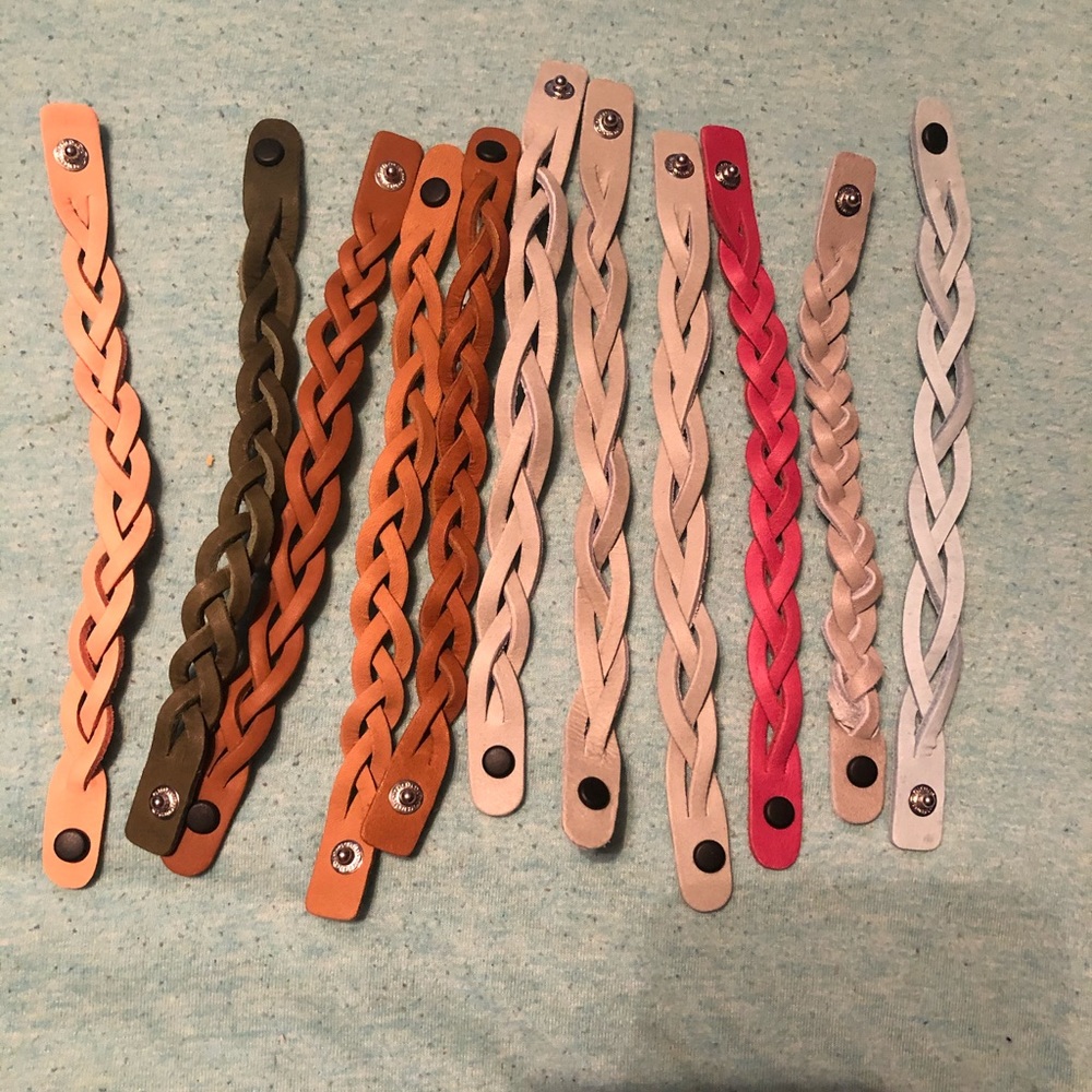 Woven leather bracelets brand new.